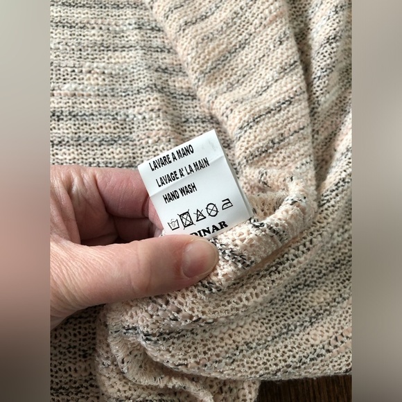 Marilu’ Women’s OSFM Linen 1/2 Sleeves Open Front Waterfall Beige Knit Sweater - Picture 8 of 11